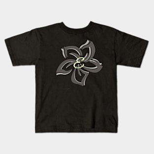 The letter E on a tribal plumeria Kids T-Shirt